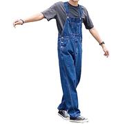 MOLUCI Mens Dungarees Denim Bib Overalls Washed Casual Retro Cargo Jeans Jumpsuits Adjustable Straps Workwear Trousers,dark blue,6XL