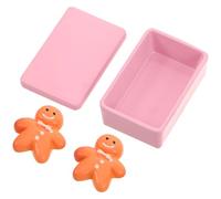 MOLUCKFU 1:12 Miniature Dollhouse Gingerbread Cookies Set, Realistic Mini Biscuit Food Toy with 2 Pink Snowman Cookies, Dollhouse Bakery Kitchen Decor for Christmas Display