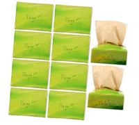 MOLUCKFU 10 Packs of Practical Bamboo Pulp Napkins for Outdoor Travel, Made from Natural Bamboo and Wood Pulp, Light Yellow Paper, Suitable for Hotel and Public Use