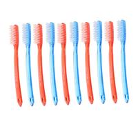 MOLUCKFU 10Pcs Adult Hard Bristle Toothbrushes Large Head Portable Travel Tooth Cleaning Brushes Lightweight Durable Plastic Handles for Gum Care