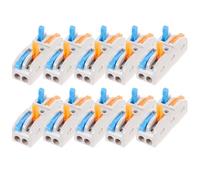 MOLUCKFU 10pcs Electrical Connectors Quick Connect Cable Splice Connectors with 2-in 2-out Terminal Block, Nylon and Copper Material, Aging-resistant Design for Building Wiring