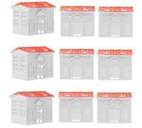 MOLUCKFU 10Pcs Miniature Western-style Villa Models Micro Landscape Decor for Sand Table DIY Scene Decoration and Photography Props
