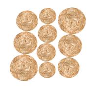 MOLUCKFU 10pcs Miniature Woven Straw Hats for Crafts Small Natural Cowboy Caps Creative Tiny Grass Hat Ornaments DIY Dollhouse Accessories Rustic Vintage Design