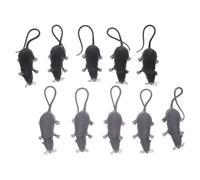 MOLUCKFU 10Pcs Realistic Fake Rat Models, Medium Gray and Black Plastic Mice Set, Scary Prank for Halloween Decorations and Haunted House Props