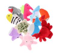 MOLUCKFU 10pcs Soft Plush Ocean Animal Finger Puppets Interactive Hand Puppet for Cartoon Sea Creature Characters for Storytelling and Imaginative Play