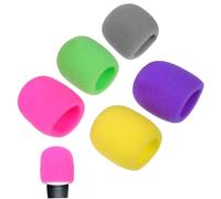 MOLUCKFU 10pcs Thickened Microphone Soft Covers Sponge Protectors for Ktv Stage Use Enlarged Close Fit to Block Saliva and Moisture Lightweight Practical Mic Accessories in Purple Yellow
