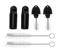 MOLUCKFU 12pcs Beer Tap Dustproof Covers with Stainless Steel and Plastic Handle Brushes, Faucet Cleaning Tools Set for Draft Beer Line Maintenance and Keg Cleaning in Homebrew Bars