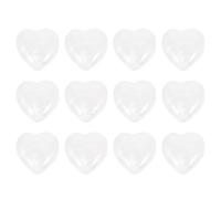 MOLUCKFU 12Pcs Heart Shaped Natural Crystal Stones White Decorative Ornaments for Home Decor Meditation and Micro Landscape Accessories