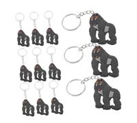 MOLUCKFU 12pcs Jungle Animal Keychain Pendants with Realistic Gorilla Shapes Lightweight Birthday Party Favors for Cute Cartoon Style Bag Charms and Wild Animal
