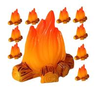 MOLUCKFU 12pcs Miniature Campfire Model with Lifelike Fake Flame Micro Fire Decoration for Dollhouses Garden Scenes Camping Theme Parties and Bonfire Night Ornaments