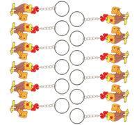 MOLUCKFU 12Pcs Realistic Rooster Keychain Charms Cute Animal Bag Hanging Decorations for Birthday Party Favors Pinatas Carnivals Thanksgiving and Halloween Prize Fillers