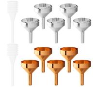 MOLUCKFU 12pcs Small Liquid Funnels and Mini Funnels for Atomisers and Bottles, Lightweight Aluminum and Plastic, Filling Tools with Portable Design for Laboratory and Travel