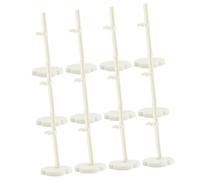 MOLUCKFU 12pcs White Mini Doll Display Stands with Stable Flat Base and Secure Grip Doll Brackets for Reborn and Mini Figures for Shelf and Table Display