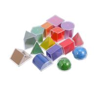 MOLUCKFU 15pcs Transparent Geometry Shapes Teaching Manipulatives for Light Table Compatible Detachable Models with Unfoldable Cards for Interactive Math Learning and Shape Recognition