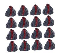 MOLUCKFU 16pcs Plastic Volcano Figurines with Realistic Lava Effect Miniature Models for Science Projects Dinosaur Habitats and Micro Landscape Decorations
