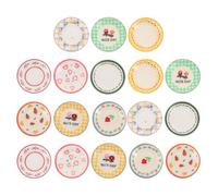 MOLUCKFU 18pcs Miniature Dollhouse Plates with Delicate Lace Pattern, Mini Kitchen Tray Props for Tiny House Decor, Mixed Style Dollhouse Accessories for DIY Scene Layout