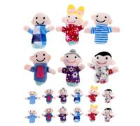 MOLUCKFU 18pcs Soft Family Hand Puppets for Hypoallergenic Felt Finger Puppets for Storytelling Roleplay Early Learning Travel-friendly Educational Kit