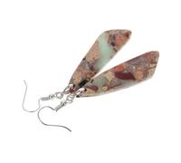 MOLUCKFU 1pair Boho Vintage Stone Drop Earrings Lightweight Geometric Dangle Earrings for Women Comfortable Party Jewelry Unique Irregular Pendant Accessories