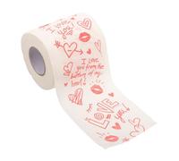 MOLUCKFU 1roll Valentine Day Printed Toilet Paper Creative Love Design for Home Classroom and Restaurant Use Cute and Absorbent Tissue Roll for Holiday Celebrations