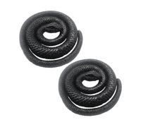 MOLUCKFU 2 Pcs Lifelike Black Snake Models Realistic Simulation Halloween Props for Party Pranks and Educational Play Flexible Soft Rubber Design