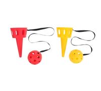 MOLUCKFU 2 Sets Scoop Ball Red Yellow Ball Catch Game for Lightweight Outdoor Fun for Family Interaction and School Activities