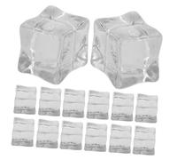 MOLUCKFU 20pcs Fake Ice Cubes, Square Plastic Ice Cubes for Photography Props, Lightweight Reusable Decor for Display Cabinets and Home Decoration