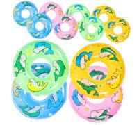 MOLUCKFU 20pcs Mini Swim Rings Inflatable Miniature Swim Ring Ornaments for Dolphin Design Pool Accessories Smooth Surface Mini House Decorations for Photography and Home Display