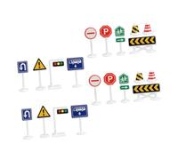 MOLUCKFU 20Pcs Mini Traffic Sign for Realistic Plastic Road Signs for Early Education for Traffic Safety Learning for DIY Play and Sand Table Use