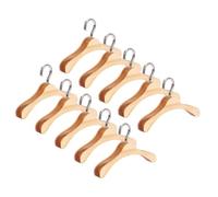 MOLUCKFU 20pcs Mini Wooden Doll Clothes Hangers Solid Wood Craft Accessories for Doll Dresses Storage and Playroom Organization with Smooth Finish and Natural Grain