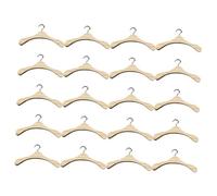 MOLUCKFU 20Pcs Wooden Dollhouse Hangers for Bjd Doll Clothes Organizers Miniature Wardrobe Accessories with Natural Finish for Doll Dress Display and Storage