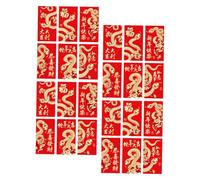 MOLUCKFU 24PCS Chinese Year Red Envelopes Snake Year Theme Lucky Money Pockets Traditional Red Paper Hong Bao with Gold Foil Blessings for Spring Festival Celebration