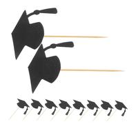 MOLUCKFU 24pcs Graduation Cap Cake Toppers Unique Graduation Cap Picks for Celebrations for School Events Easy to Use Decorations