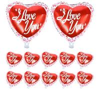 MOLUCKFU 25Pcs Aluminum Foil Love Heart Balloons Wedding Balloon Decor Romantic Party Decorations for Valentine'S Day and Birthday Celebration