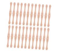 MOLUCKFU 25pcs Solid Wood Balusters for Staircase Railing European Style Unfinished Spindles for Vintage Furniture Repair and DIY Crafting Natural Grain Wooden Crafts for Home Decor and