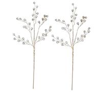 MOLUCKFU 2pcs Acrylic Beads Picks for Christmas Wreath Decor Realistic Fake Berry Branches for Holiday Arrangements Elegant Xmas Decoration Supplies for Home and Party Settings