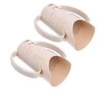 MOLUCKFU 2pcs Adaptive Nursing Drinking Cup Cut Out Nosey Design Plastic Training Cup for Elderly Hospital Patient Use Stable Handle Controlled Sip
