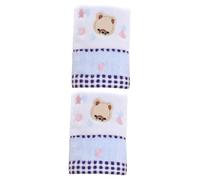 MOLUCKFU 2pcs Cotton Bath Towel Cartoon Boy Girl Small Face Towel Blue Hand Cotton Jacquard Pattern Washcloth for Bathing Boys and Girls Use