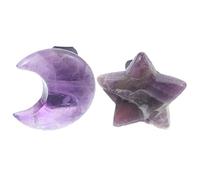 MOLUCKFU 2pcs Crystal Car Vent Clips with Moon and Star Shapes Crystal Decor and Stainless Steel Car Interior Accessories for Women