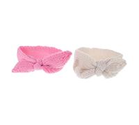 MOLUCKFU 2pcs Cute Bow Headbands for Girls Boy Girl Hair Accessories Soft Knitted Headband for Parties Events