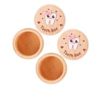 MOLUCKFU 2pcs Deciduous Tooth Box Wood First Keepsake Organizer Boys and Girls Memory Storage Box for Boy Girl Lost Teeth Collection
