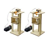 MOLUCKFU 2pcs DIY Wooden Elevator Assembly Kit for Elementary Educational Stem Safe Wood Material Enhances Skills Observation and Analytical Thinking for Boys