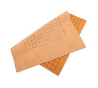 MOLUCKFU 2pcs Foldable Gobang Chess Board PU Leather Double-sided Go Game Board Portable Simple Chess Game Accessory for Travel and Home Random Color