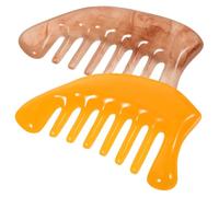MOLUCKFU 2pcs Guasha Scraping Comb Multi-functional Handheld Massage Tool for Scalp Relief Circulation and Reduce Tension Resin Material for Ancient Chinese Care Techniques