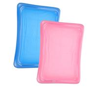 MOLUCKFU 2pcs Inflatable Floating Pool Drink Serving Trays with High Buoyancy for Pool Parties Versatile PVC Storage Holders in Blue and Rose Red Quick Inflation and Deflation Design