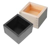 MOLUCKFU 2pcs Japanese Wooden Sake Cup Box Lightweight Compact Storage Holder for Outdoor Home Use Traditional Japanese Style with Authentic Craftsmanship and Multi-use Capacity