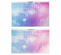 MOLUCKFU 2pcs Kalimba Thumb Piano Note Stickers, Colorful Musical Scale Decals for 17 21 Key Kalimba, Beginner Learning Keyboard Stickers with Galaxy Design, Thumb Piano Accessories