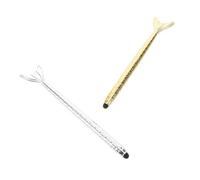 MOLUCKFU 2pcs Mermaid Shape Stylus Pens for Touch Screens Precision Tablet Stylus for Laptop Smartphone Drawing Design with Silver Gold Colors Suitable for Note-taking and Art Sketching
