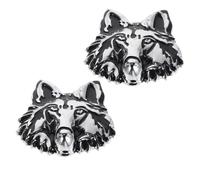 MOLUCKFU 2pcs Metal Wolf Bumper Sticker Decorative Car Decals for Laptop Auto Headlamp Secure Adhesive Application Scratch Concealment Stylish 3D Metal Artistry Animal Decals for Cars