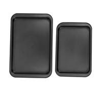 MOLUCKFU 2Pcs Nonstick Rectangular Baking Pans for Oven and Freezer High Temperature Resistant Cake and Pizza Trays with Even Heat Distribution Multi-Functional Black Bakeware for Cooking