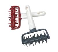 MOLUCKFU 2pcs Pizza Dough Roller and Hole Puncher Deep Grey Red Baking Tools for Pizza Pastry Tart Dough Preparation Store Roller Docker for Pizzerias and Bakeries